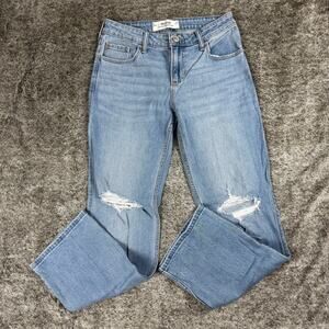 Hollister Low Rise Relaxed Straight Distressed Jeans